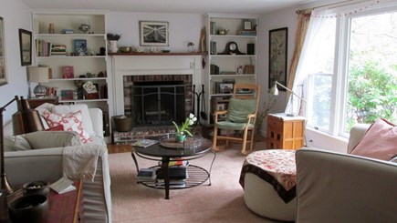 Eastham Cape Cod vacation rental - Living Room and Fireplace