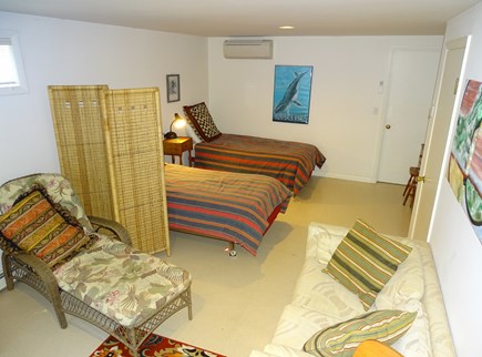South Truro Cape Cod vacation rental - Twin bedroom with couch and play area- games, crafts, and more