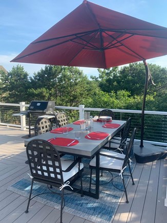 Eastham Cape Cod vacation rental - Outdoor dining on deck...and new Napoleon grille!