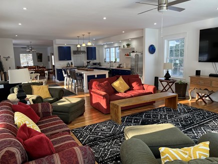 Steps from Dennis Village and  Cape Cod vacation rental - Living and kitchen