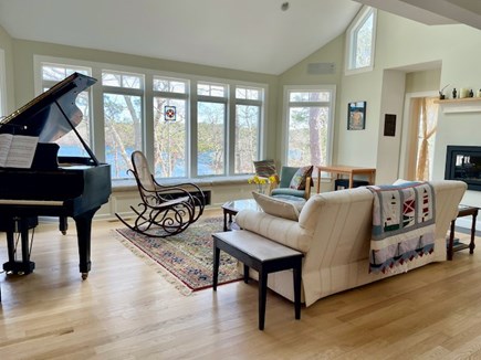 Orleans Cape Cod vacation rental - Bright & open living room with waterview and cathedral ceiling