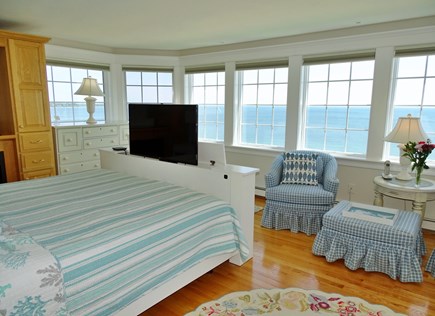 Sagamore Beach Cape Cod vacation rental - Master bedroom with king bed, office area, private deck