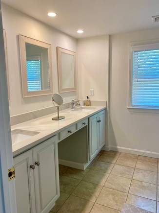 Chatham Cape Cod vacation rental - En suite master bath with granite counter top and shower.