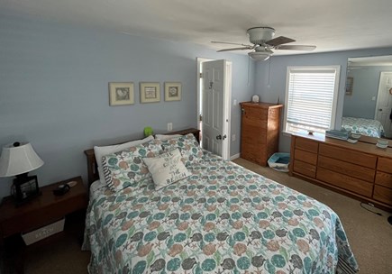 West Dennis Cape Cod vacation rental - Bedroom 1- Queen bed, dresser, closet & ceiling fan
