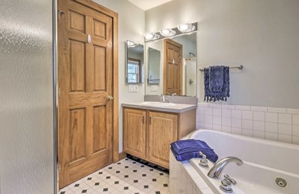 Onset MA vacation rental - Master Bathroom with luxurious tub