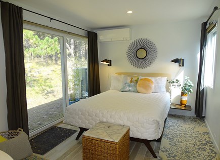 Wellfleet Cape Cod vacation rental - 2nd bedroom with queen size bed and slider to outdoor shower