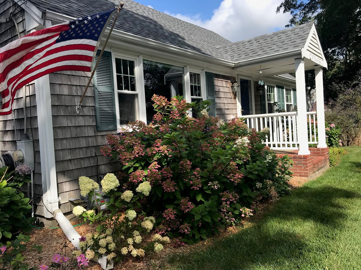 Patio and outdoor shower.