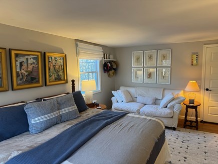 Truro Cape Cod vacation rental - Upstairs bedroom with bed and sitting area