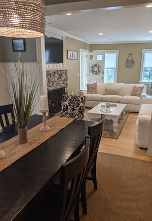 Falmouth Heights Cape Cod vacation rental - Dining room & open concept living room.