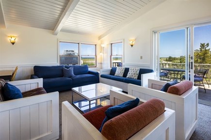 Truro Cape Cod vacation rental - Main living area with deck access and beautiful views