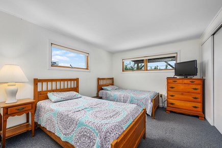 Truro Cape Cod vacation rental - Bedroom 1 - two twins with TV.