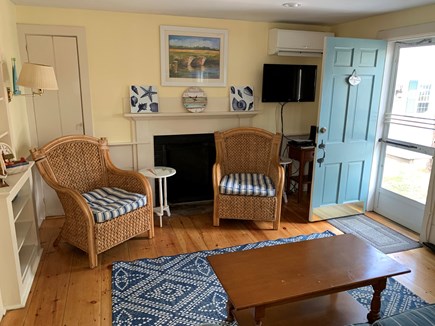 Dennis Port Cape Cod vacation rental - Living room with cable television and cottage WiFi.