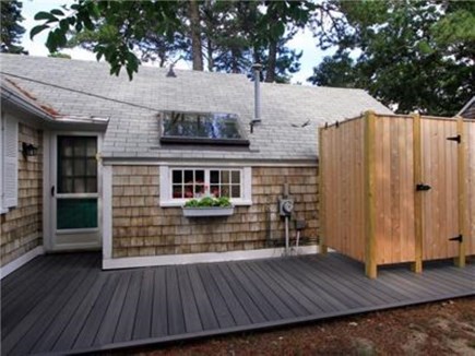 Dennis Port Cape Cod vacation rental - Large outdoor shower and back deck area.