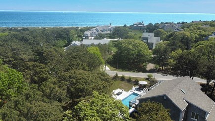 West Yarmouth Cape Cod vacation rental - Aerial view of home and pool