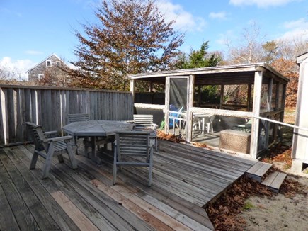 East Dennis Cape Cod vacation rental - Back deck with screened Porch
