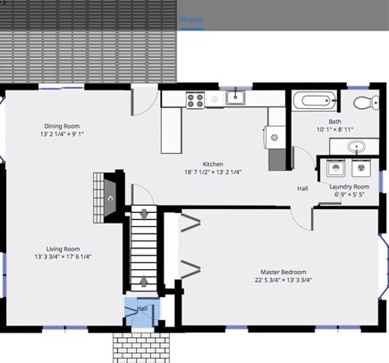 Eastham Cape Cod vacation rental - First floor layout.