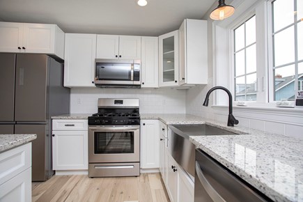 Onset MA vacation rental - View of the Kitchen with all brand new stainless appliances.