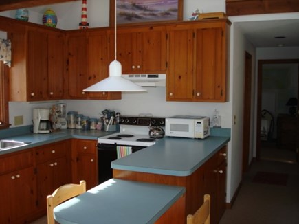 Wellfleet Cape Cod vacation rental - Kitchen open to living areas, breakfast bar too.