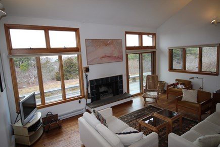 Truro Cape Cod vacation rental - Living Room Looks out to the Bay and Sunsets