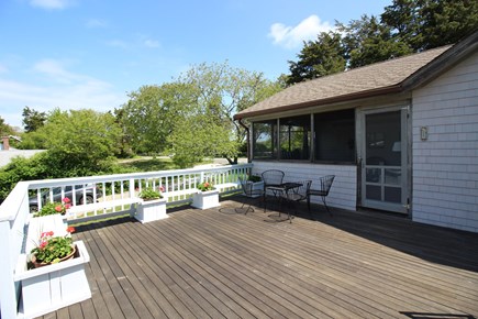 East Dennis Cape Cod vacation rental - Partial view of deck off screen porch