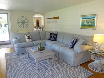 Bass River, South Yarmouth Cape Cod vacation rental - Large sunny living room with sectional
