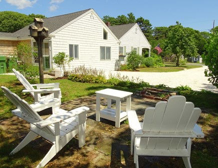 Bass River, South Yarmouth .7  Cape Cod vacation rental - Enjoy morning coffee or afternoon drinks in side yard