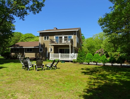 East Falmouth Cape Cod vacation rental - Large back yard showing both decks