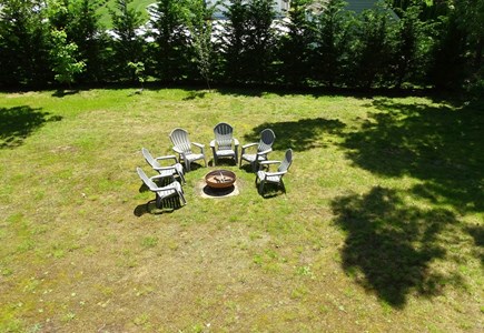 East Falmouth Cape Cod vacation rental - View from the upper deck of fire pit