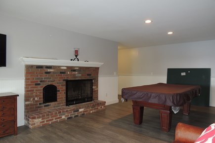 Harwich Cape Cod vacation rental - Family room with ping pong/pool table and pull out sofa