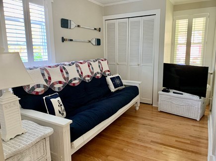Dennis - Mayflower Beach Cape Cod vacation rental - First Floor TV Room / Bedroom with Queen Futon