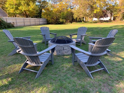 Dennis - Mayflower Beach Cape Cod vacation rental - Fire Pit with Adirondack Chairs