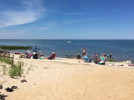 Brewster Cape Cod vacation rental - Eight-minute walk (0.4 mi.) to this private neighborhood beach (Mant's Landing), here shown at high tide.  Equally beautiful Saints Landing Beach is e