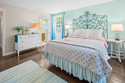 Harwich Cape Cod vacation rental - Master bedroom with queen, window A/C and ensuite bathroom