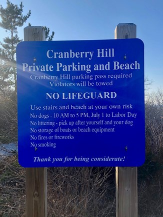 Truro Cape Cod vacation rental - Beach Sign