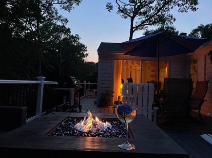 Popponesset Cape Cod vacation rental - Evening on the deck.