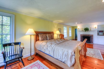 Barnstable Village Cape Cod vacation rental - Oversized Master Bedroom suite with fireplace and new bath
