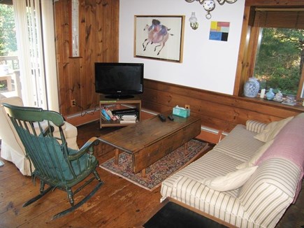 Truro Cape Cod vacation rental - Relaxing in the living room with the HD flatscreen TV