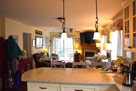 West Yarmouth Cape Cod vacation rental - Kitchen island open to the living room