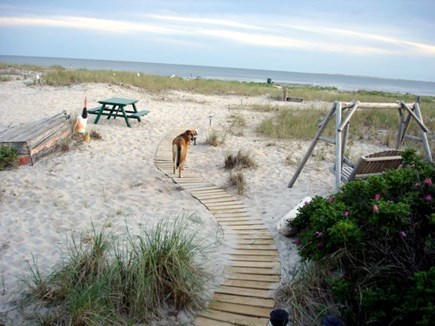 North Truro Cape Cod vacation rental - Path out to the private bayside beach.