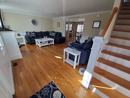 Harwich Cape Cod vacation rental - Living room with gas fireplace