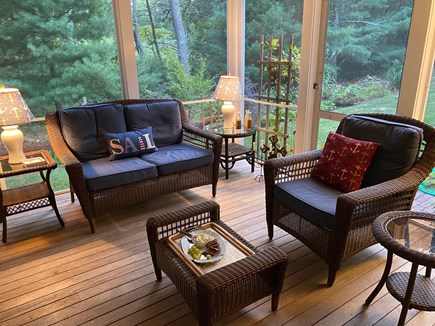 South Orleans Cape Cod vacation rental - Porch opens to private back yard, grilling area