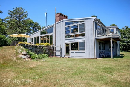 South Orleans Cape Cod vacation rental - View of the house and lower yard.