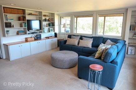 South Orleans Cape Cod vacation rental - Lower level living room.