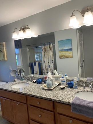 Falmouth Cape Cod vacation rental - Master bath with double sink and tub