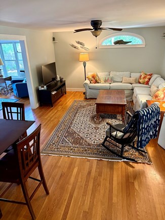 North Eastham Cape Cod vacation rental - LR with comfortable sofa, smart TV, game table