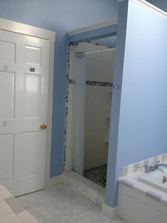 North Eastham Cape Cod vacation rental - Main second floor bath with shower and soaking tub.