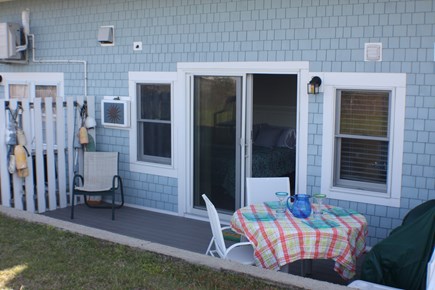 Chatham; Chatham Oceanfront Co Cape Cod vacation rental - Step out of bed, onto the patio & enjoy breakfast al fresco!