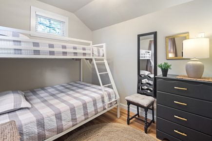 Dennis Port Cape Cod vacation rental - BR 2 with twin over full bunk bed and tray ceiling for headroom