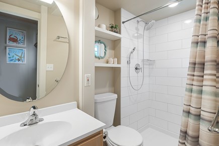 Dennis Port Cape Cod vacation rental - Fully renovated bathroom with step in shower