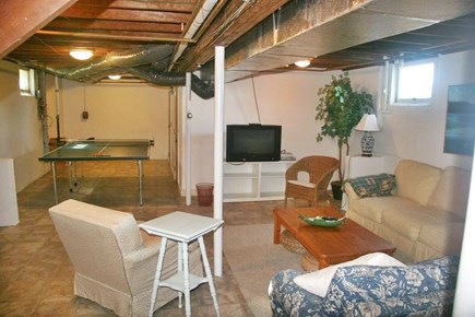 Wellfleet Cape Cod vacation rental - Basement rec room with ping pong and TV